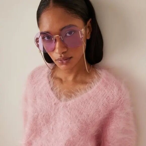 NEW GUCCI GG1203S 001 WITH GOLD CHAIN GUCCI SUNGLASSES
